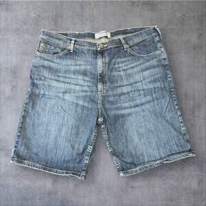 Wrangler Men’s Size 40 Blue Dark Wash Relaxed Fit Denim Jean Shorts Jorts J5